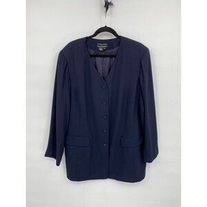 Bloomingdales due per due Womens Blazer Size 22X Navy Top Coat Five Button Close